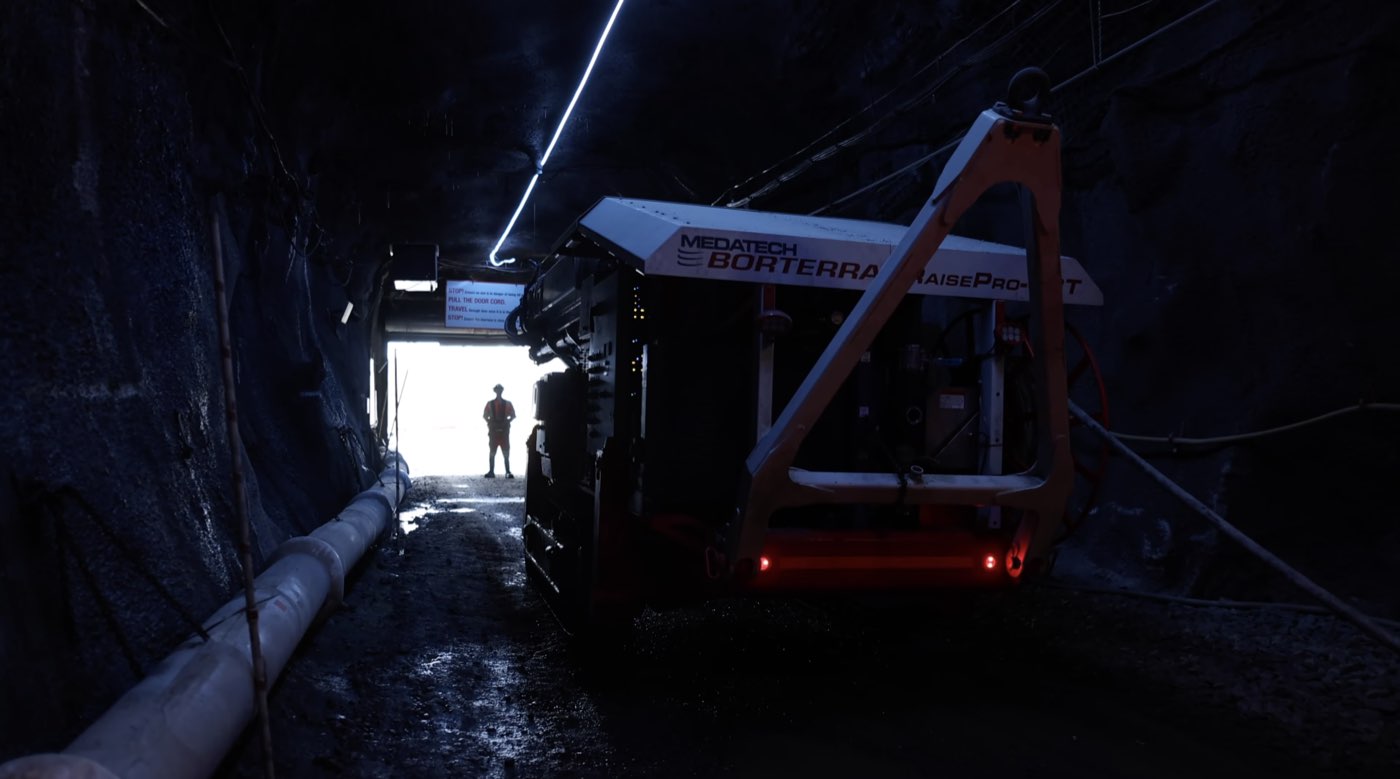 The drill deployed underground